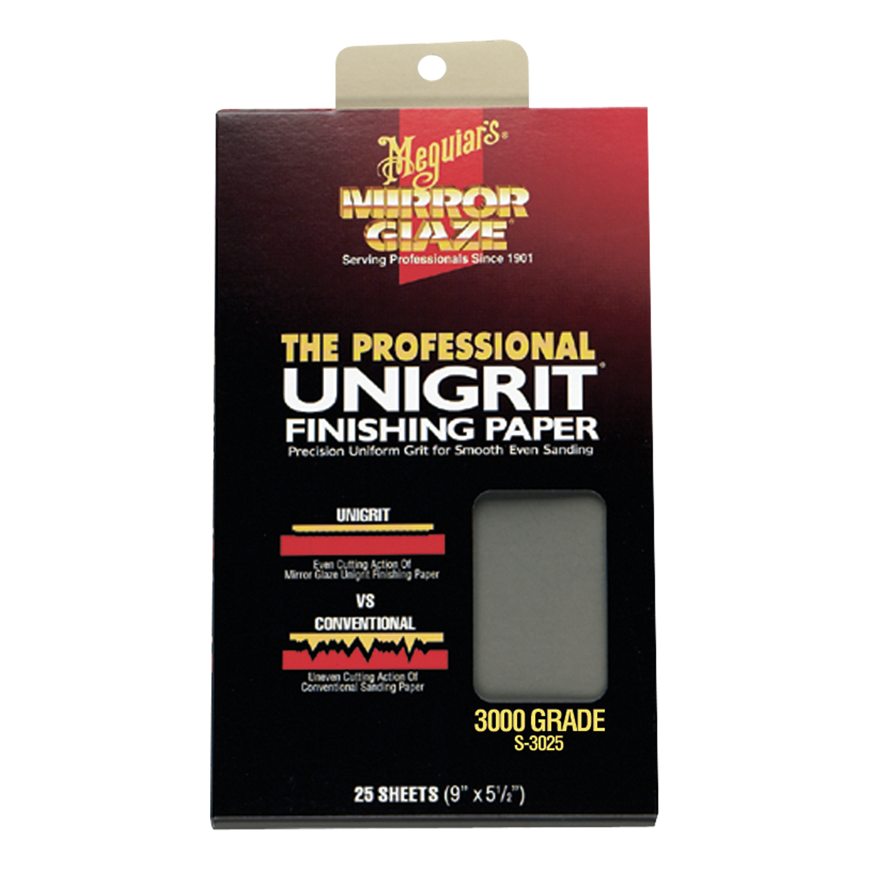 Unigrit Finishing Paper 3000 Grit, S3025 - Uniform Grit particles Leaves a Smooth, Even Sanding Pattern. 1 pack of 25 Sheets