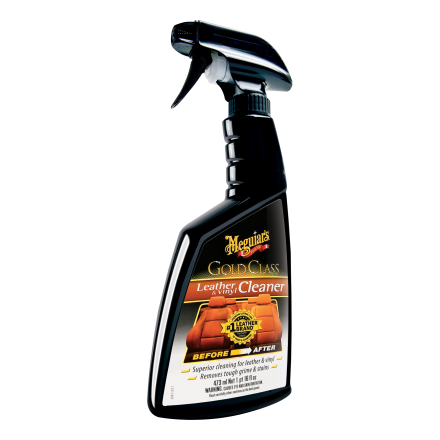 Meguiar's Gold Class Leather & Vinyl Cleaner, G18516EU- Automotive Leather & Vinyl Cleaner, Effectively Cleans Tough Grime and Stains, 473ml