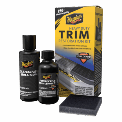 Meguiar’s Heavy Duty Trim Restoration Kit, G250100- Plastic and Trim Deep, Cleaner and Protective Trim Shield That Delivers Ultra-Durable UV Protection , Cleaning Solution 118ml, Protective Trim Shield 59ml.