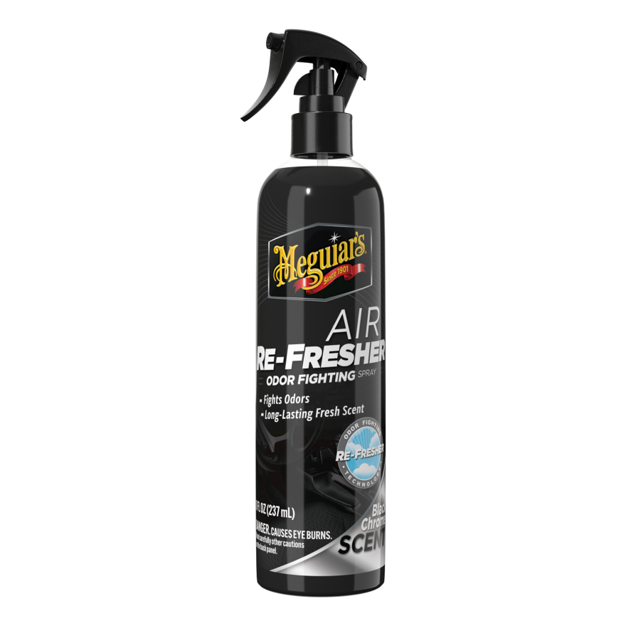 Meguiar's Black Chrome Air Refresher Trigger, G250708 - Easy-to-Use Car Air Freshener That Quickly Eliminates Odors and Delivers A Long-Lasting Fresh, New Car Scent. 236.6ml