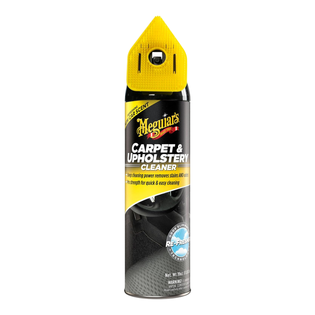 Meguiar's Carpet & Upholstery Cleaner, G191419 – A powerful all-in-one carpet, upholstery, and fabric cleaner that eliminates odors and leaves behind a fresh new car scent.561.9ml