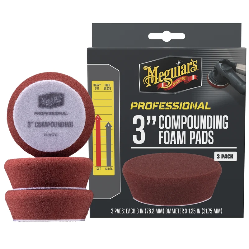 Meguiarās Professional Compounding Foam Pads ā 3 Inch ā Red ā 3-Pack